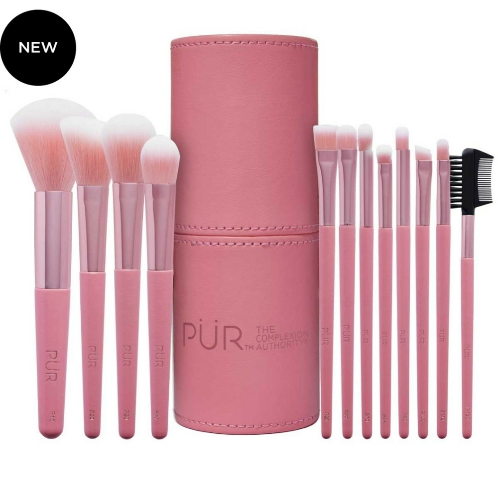 12 piece cruelty free brush set with cup